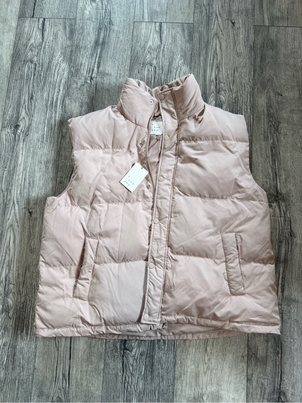 a new day Blush Quilted Puffer Vest